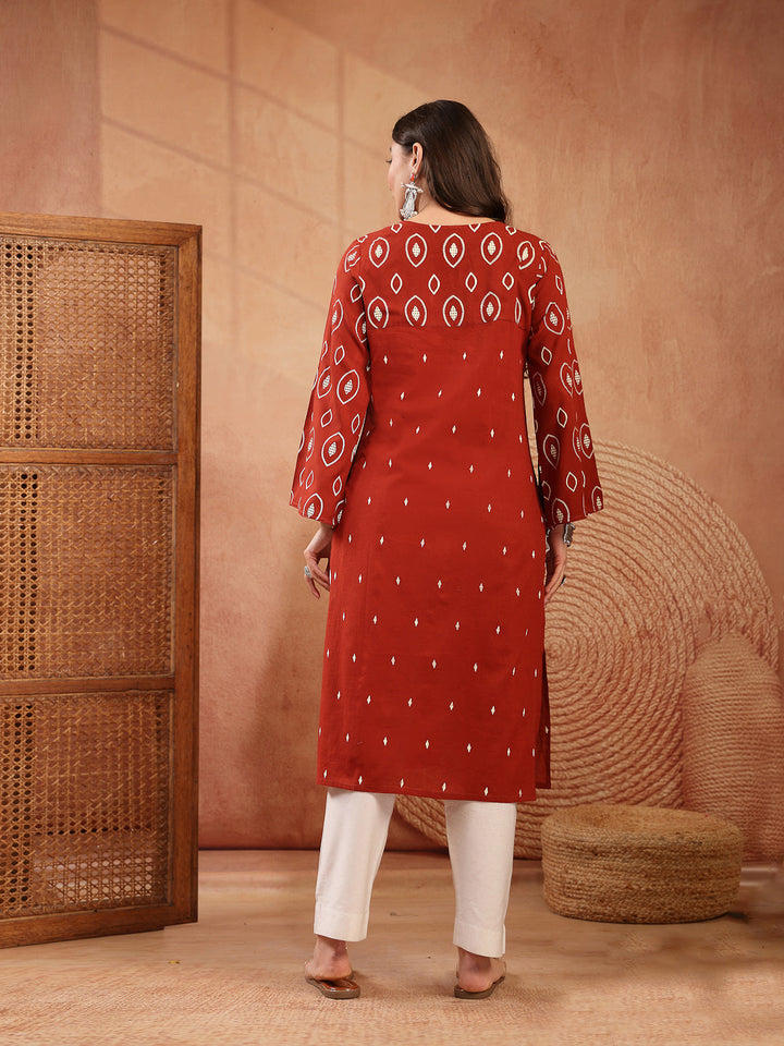 Ethnic Printed Cotton Straight Kurta