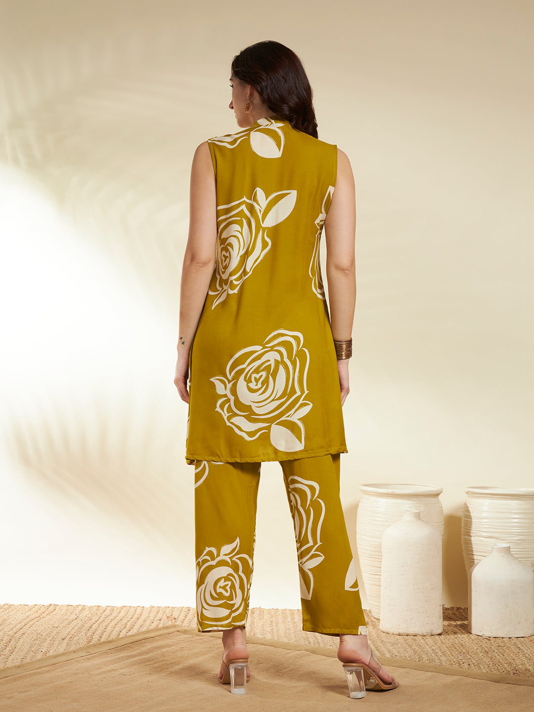 Straight Printed Viscose Rayon Kurta And Trousers