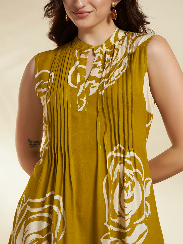 Straight Printed Viscose Rayon Kurta And Trousers