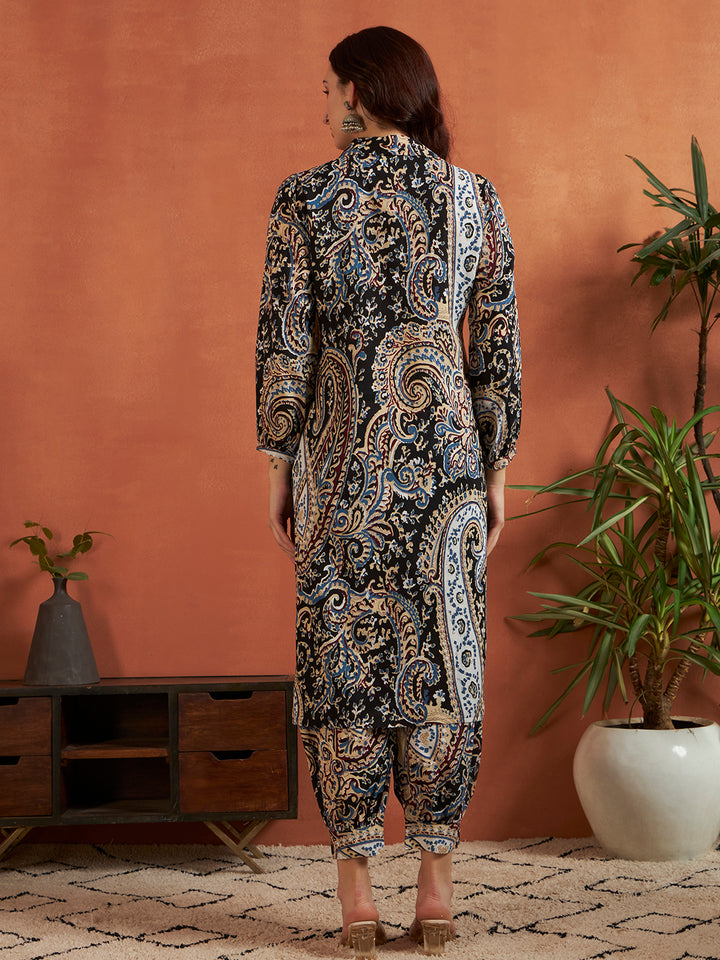 A-Line Printed Viscose Rayon Kurta And Afgani salwar