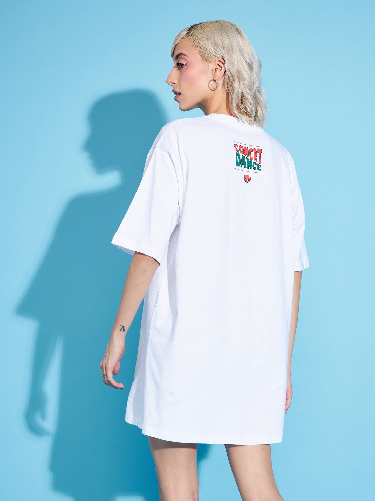 White AVANT-GARDE Oversized T-Shirt Dress