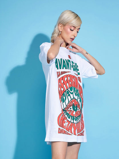White AVANT-GARDE Oversized T-Shirt Dress