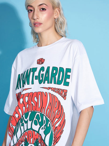 White AVANT-GARDE Oversized T-Shirt Dress