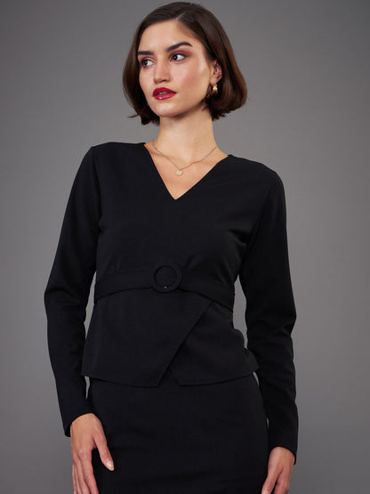 Black Peplum Bodycon Dress