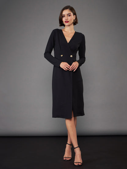 Black Blazer Midi Dress