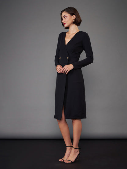 Black Blazer Midi Dress