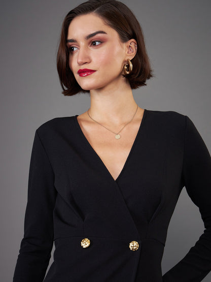 Black Blazer Midi Dress