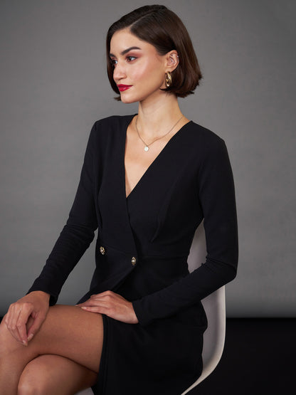 Black Blazer Midi Dress