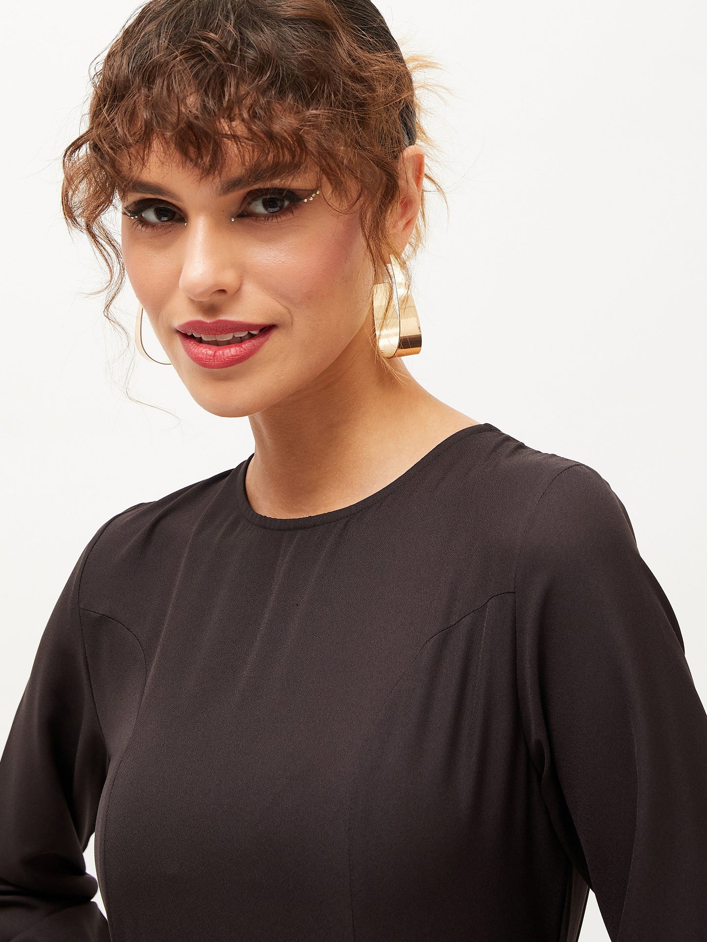 Black Belted Tiered Maxi Dress