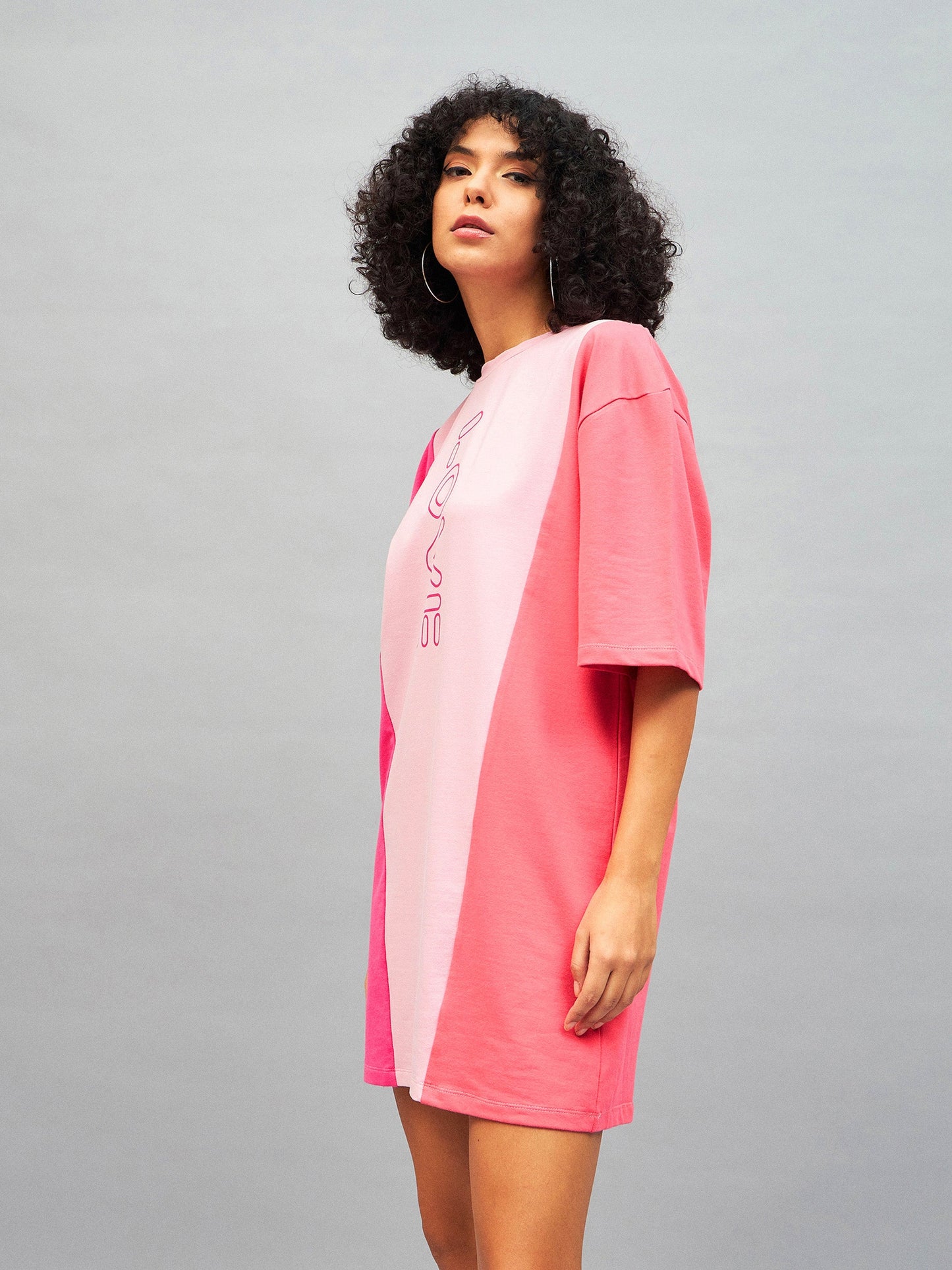 Pink LOVE ColorBlock T-Shirt Dress