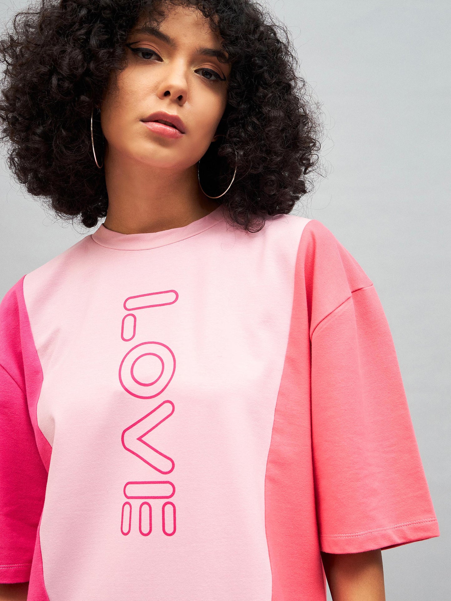 Pink LOVE ColorBlock T-Shirt Dress