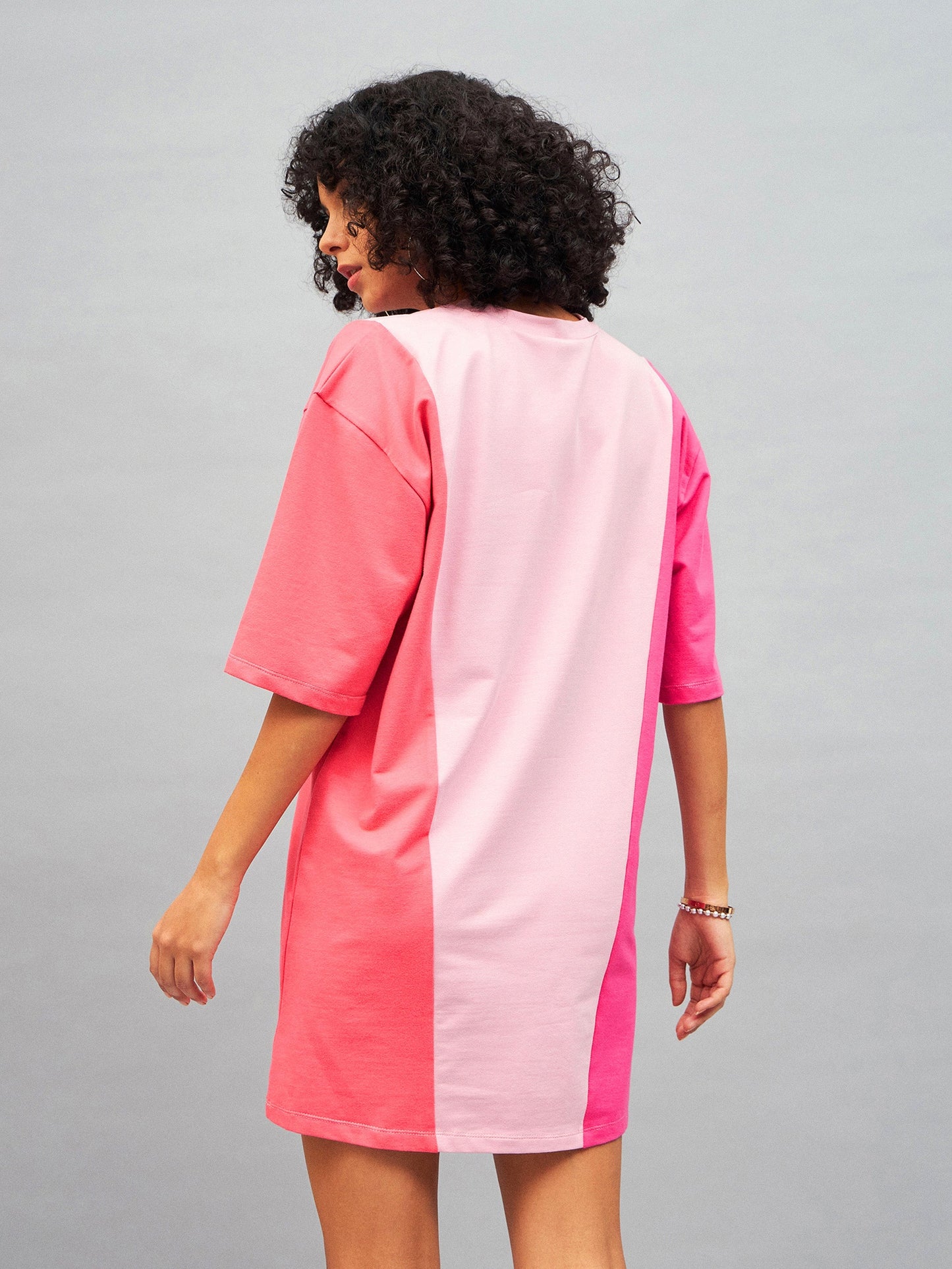 Pink LOVE ColorBlock T-Shirt Dress