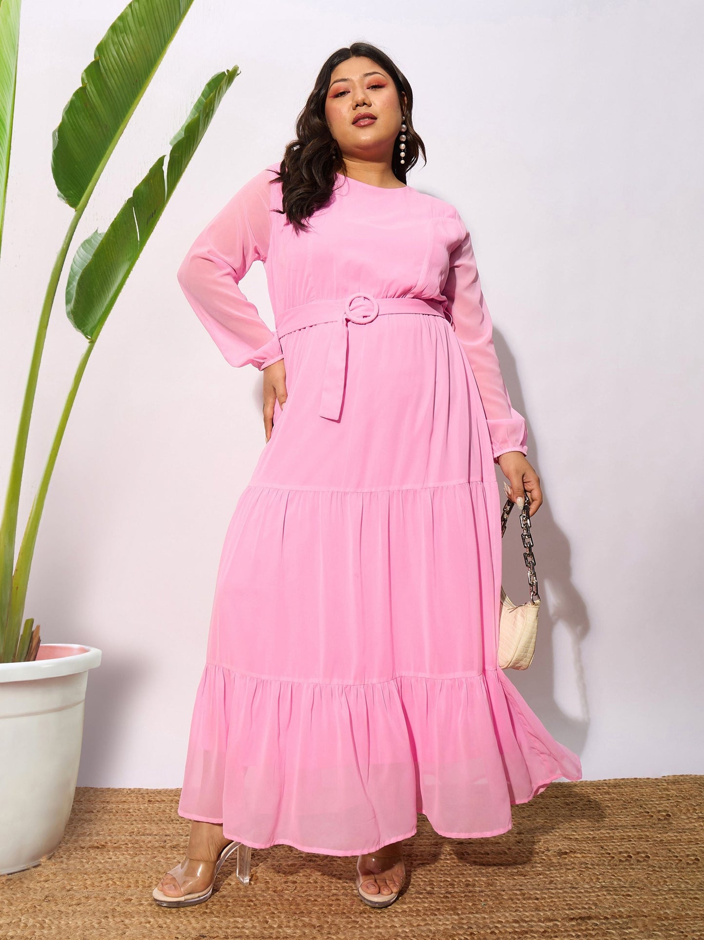 Pink Tiered Maxi Dress
