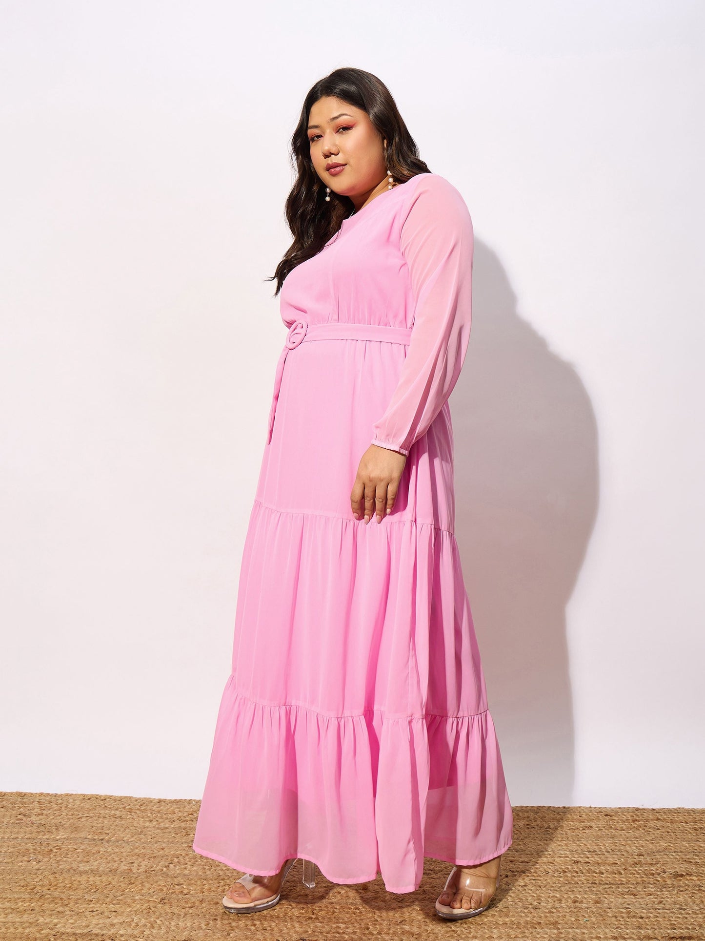 Pink Tiered Maxi Dress