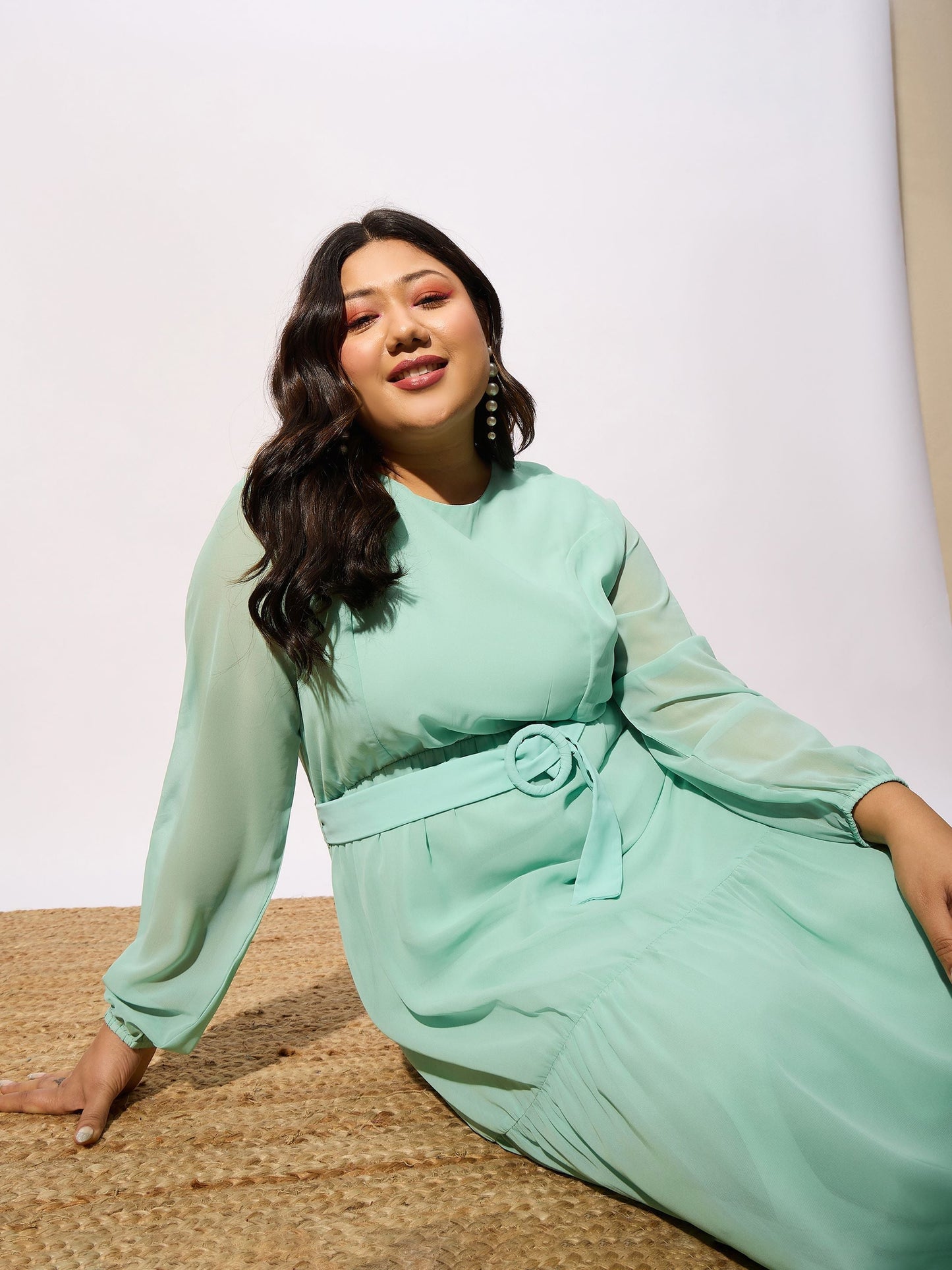 Sea Green Tiered Maxi Dress