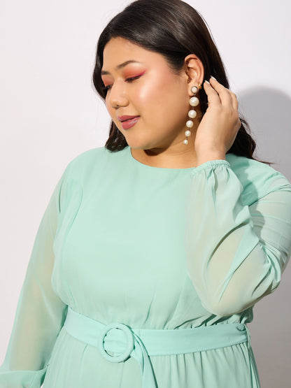 Sea Green Tiered Maxi Dress
