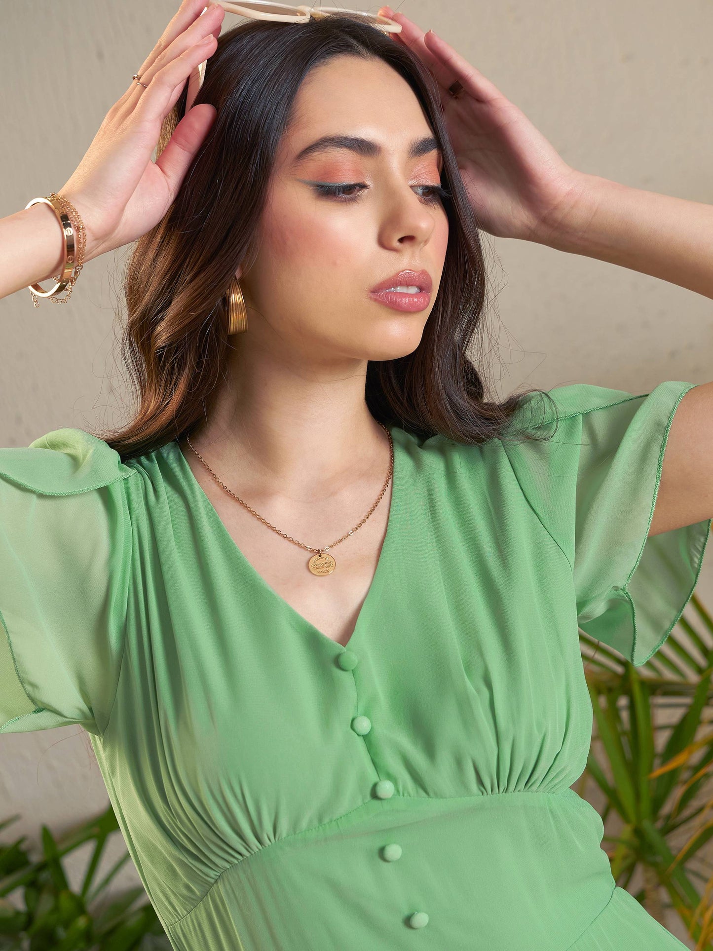 Jade Green Flared Skater Dress