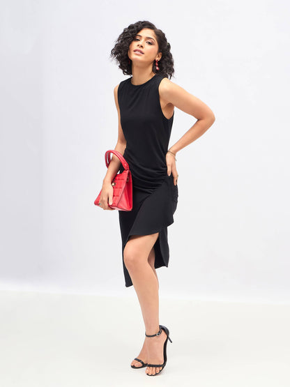 Black Box Back Cascade Ruffle Midi Dress
