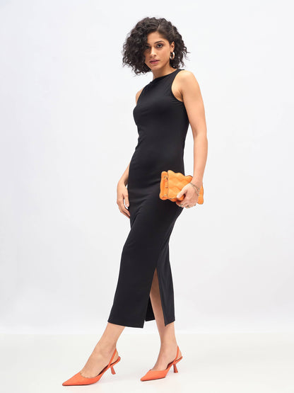 indi boat neck bodycon maxi dress in black Indi Maxi Dress