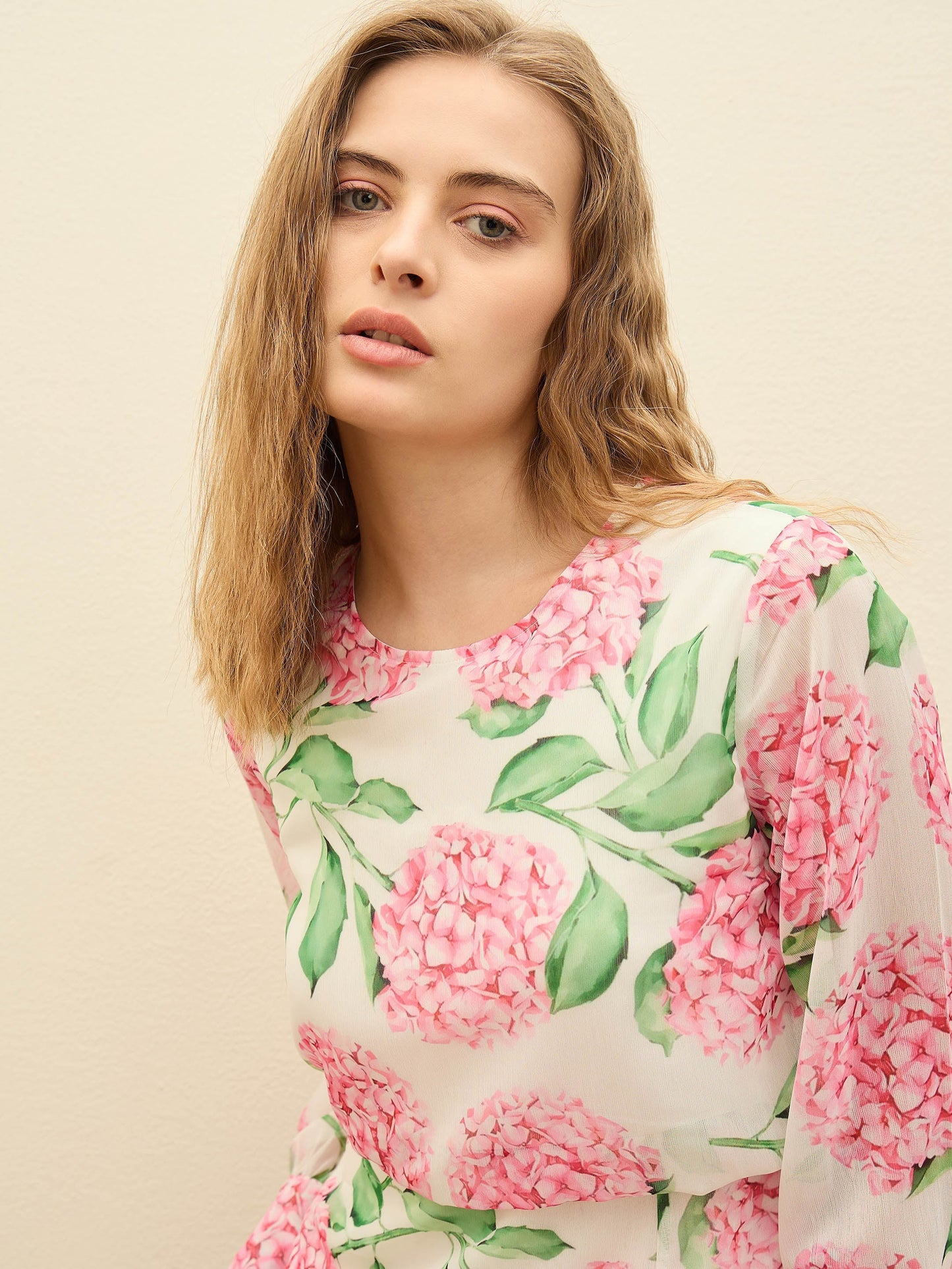 Women White Floral Front Yoke Midi Dress