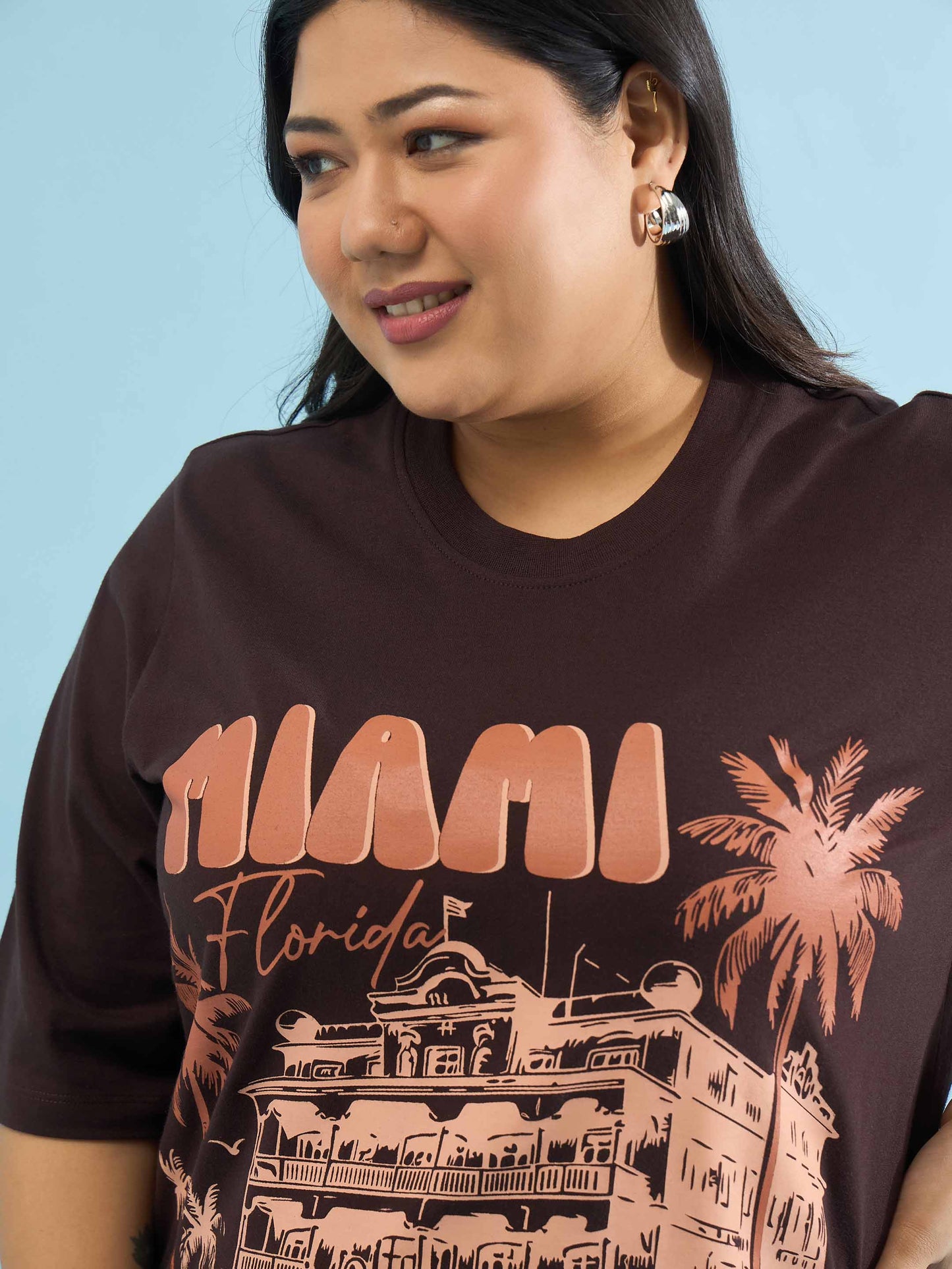 Brown MIAMI T Shirt Dress