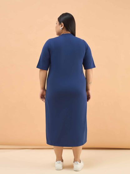 Navy LOVE T Shirt Dress