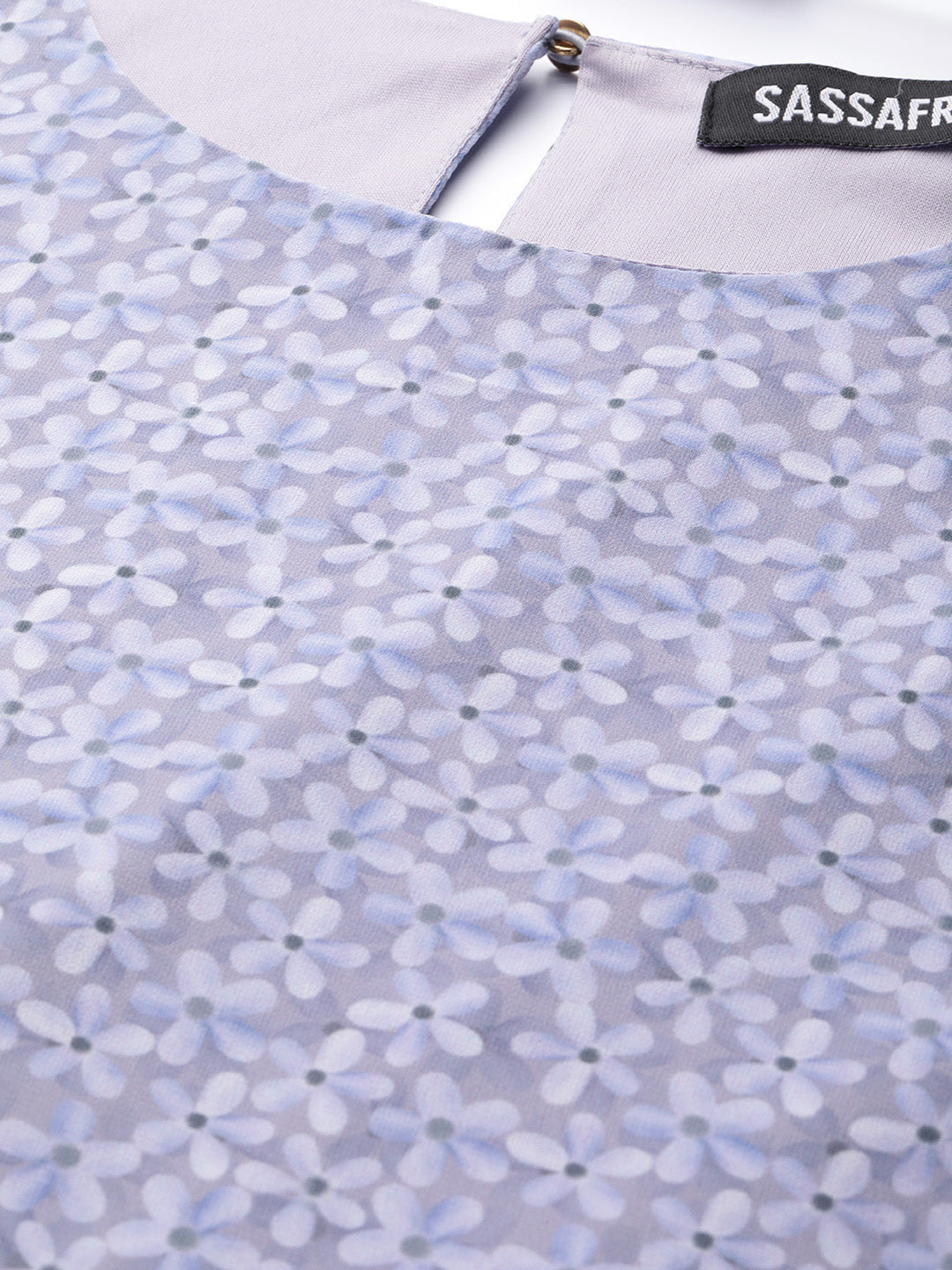 Lavender Ditsy Floral Trapeze Dress