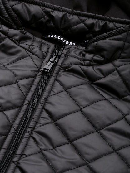 Black Quilted Hooded Puffer Jacket