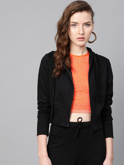 Black Terry Hooded Jacket
