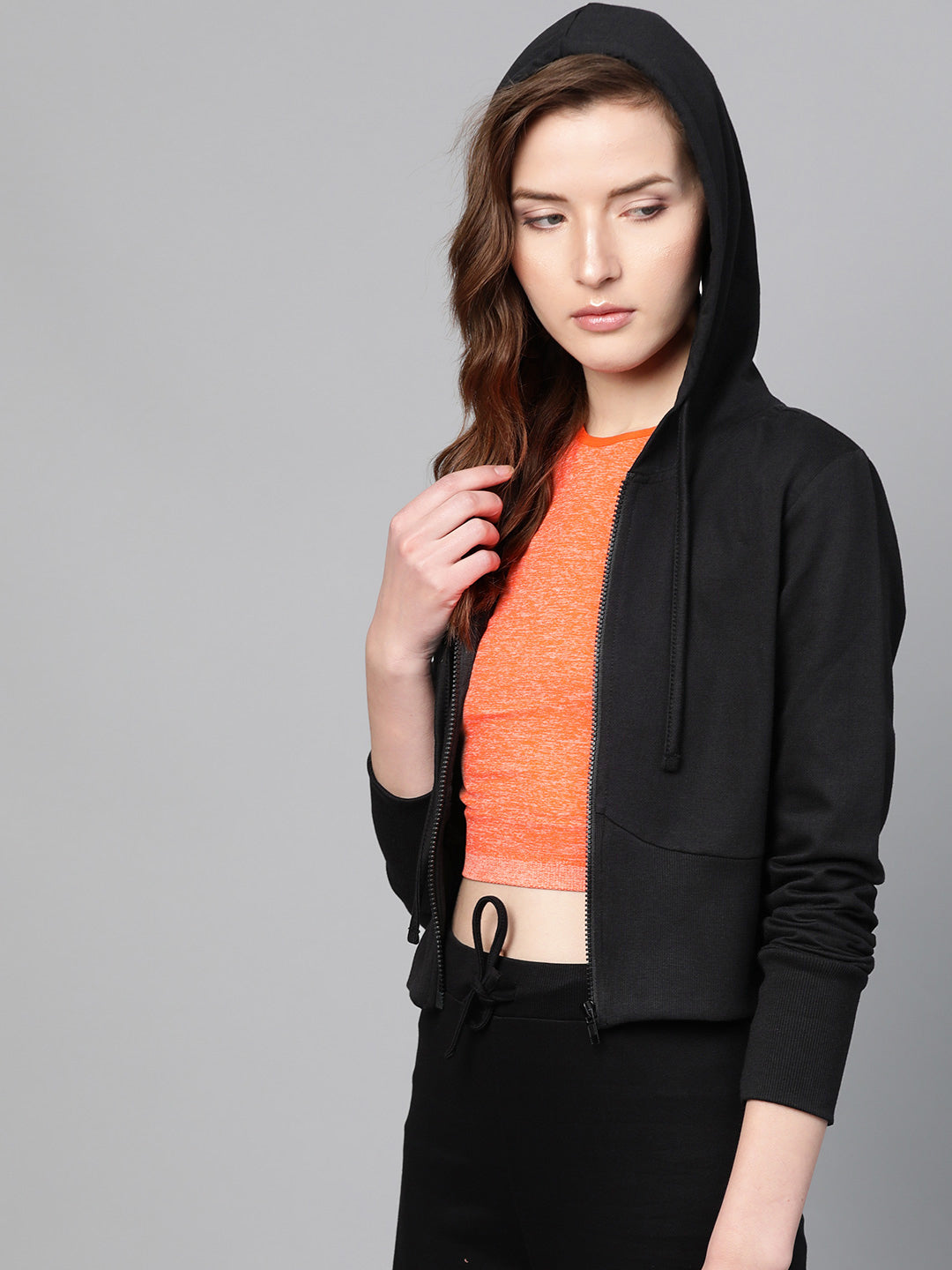 Black Terry Hooded Jacket