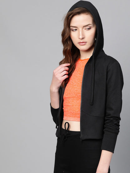 Black Terry Hooded Jacket