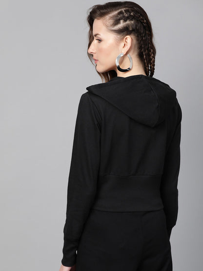 Black Terry Hooded Jacket