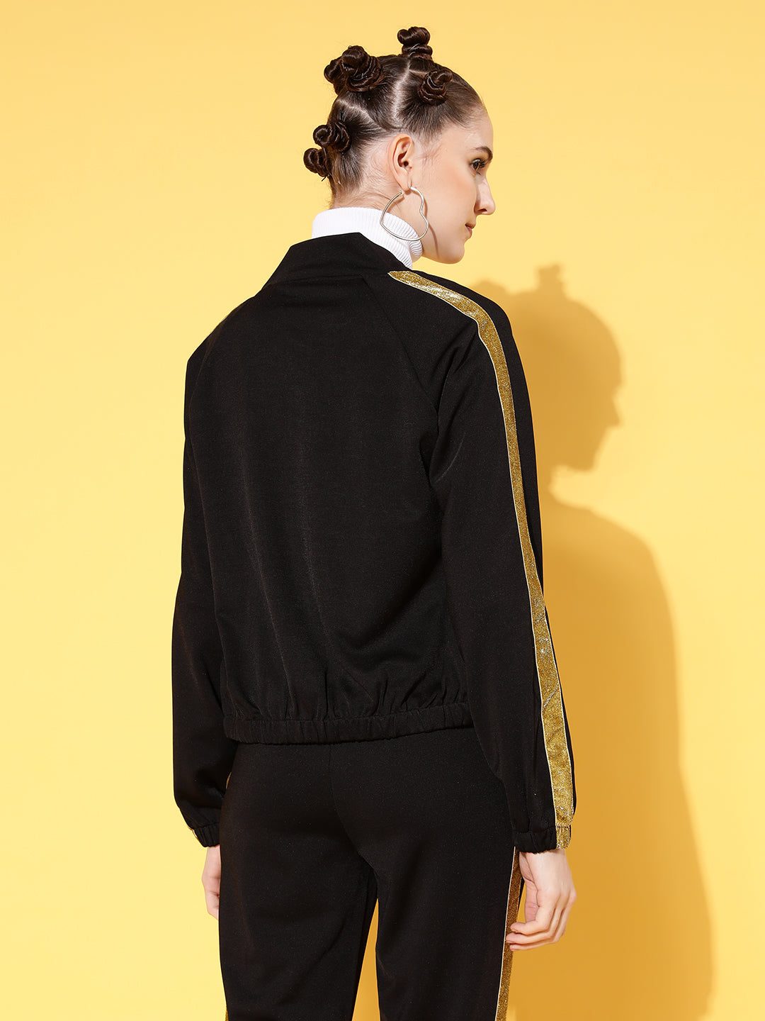 Black Tape Detail Bomber Jacket