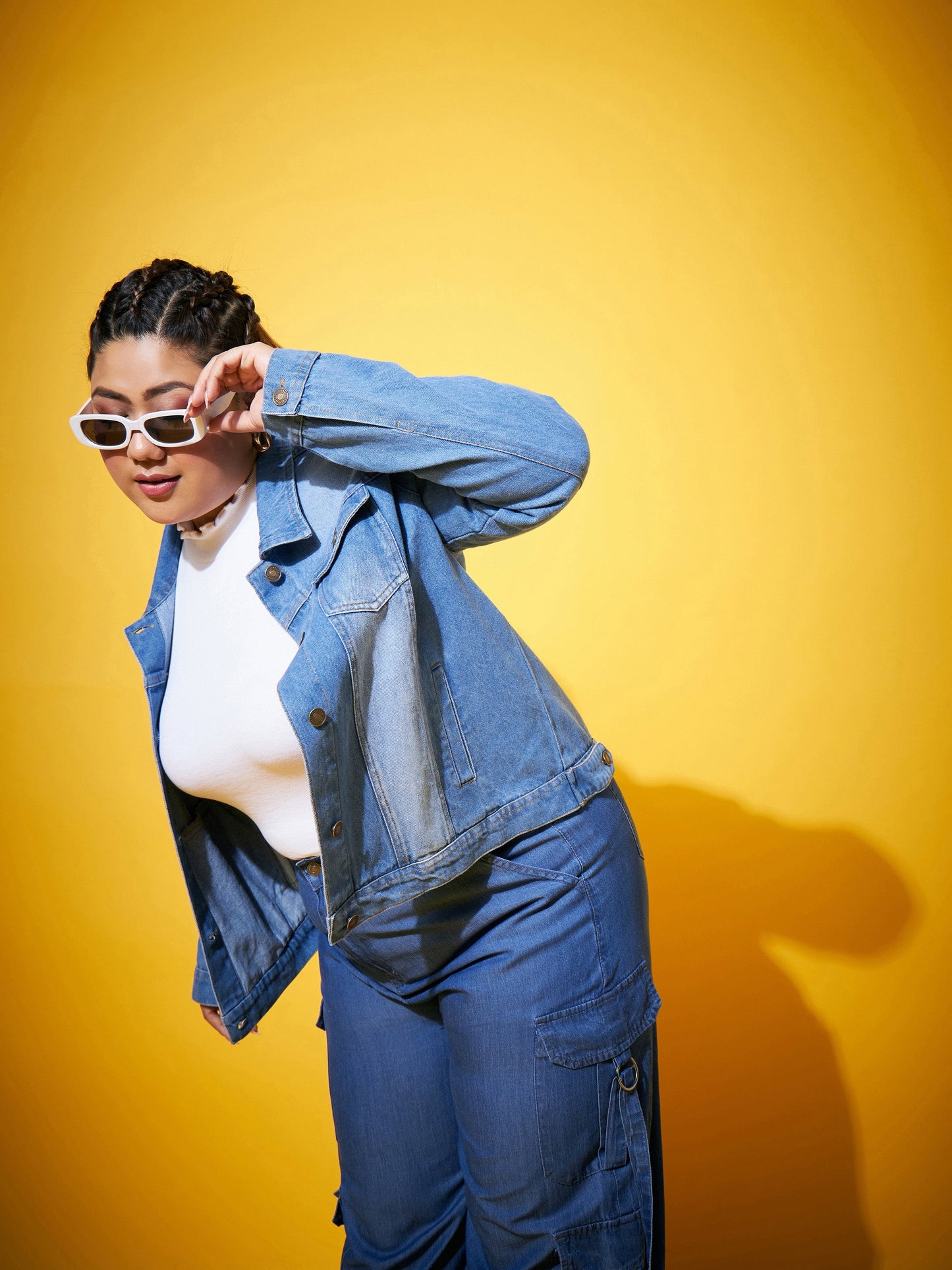 Ice Blue Washed Basic Denim Jacket