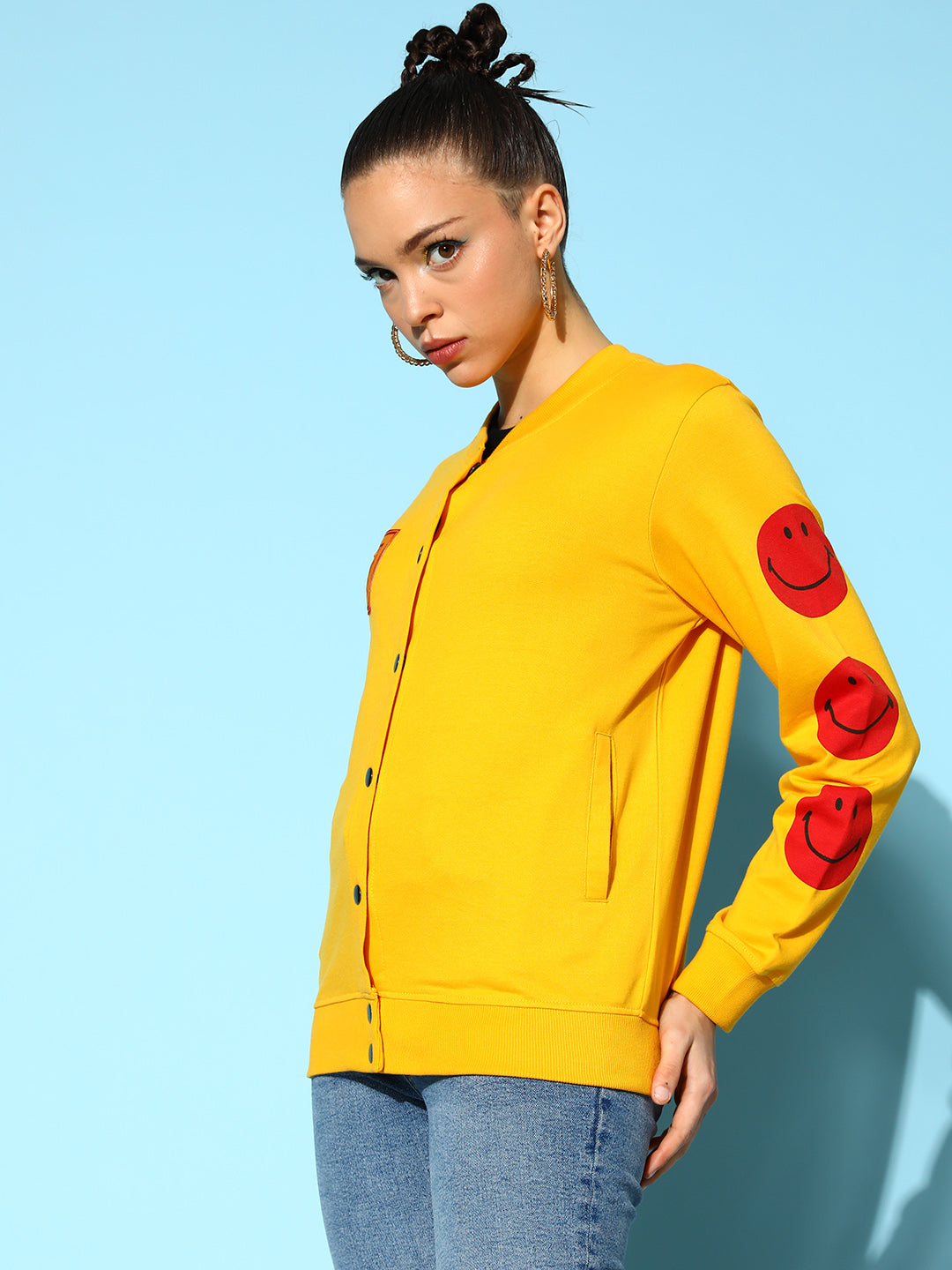 Yellow Terry 07 Embroidered Varsity Jacket