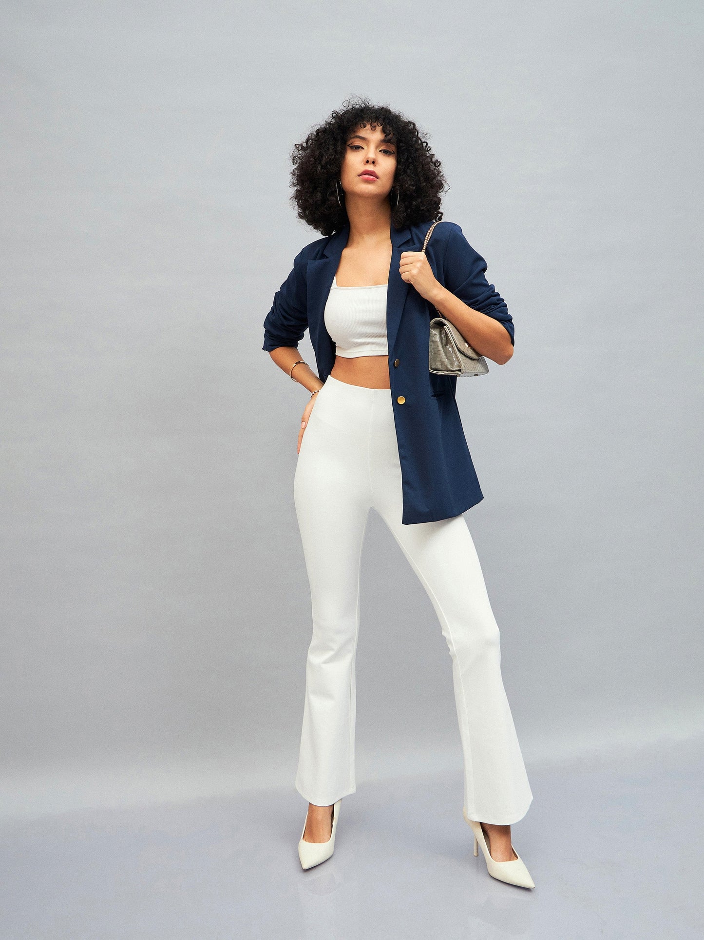 Navy Notch Collar Blazer