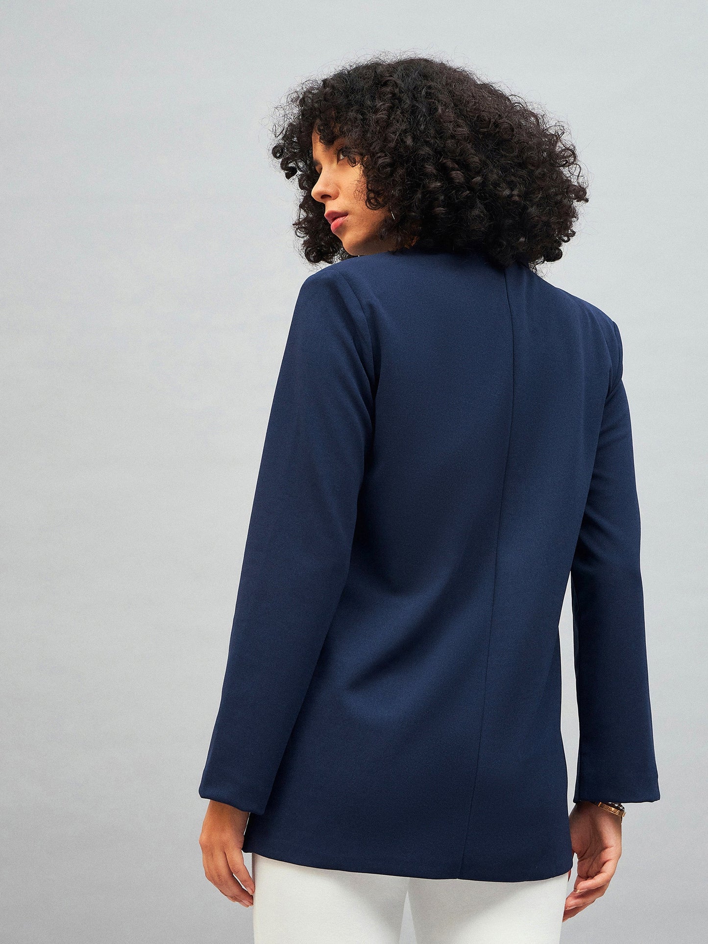 Navy Notch Collar Blazer