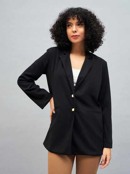 Black Notch Collar Blazer
