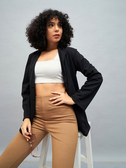 Black Notch Collar Blazer