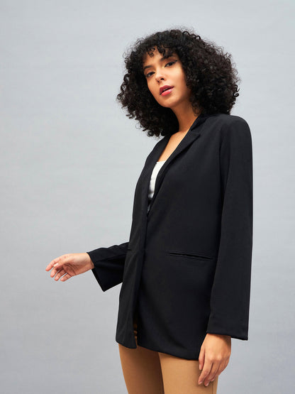 Black Notch Collar Blazer