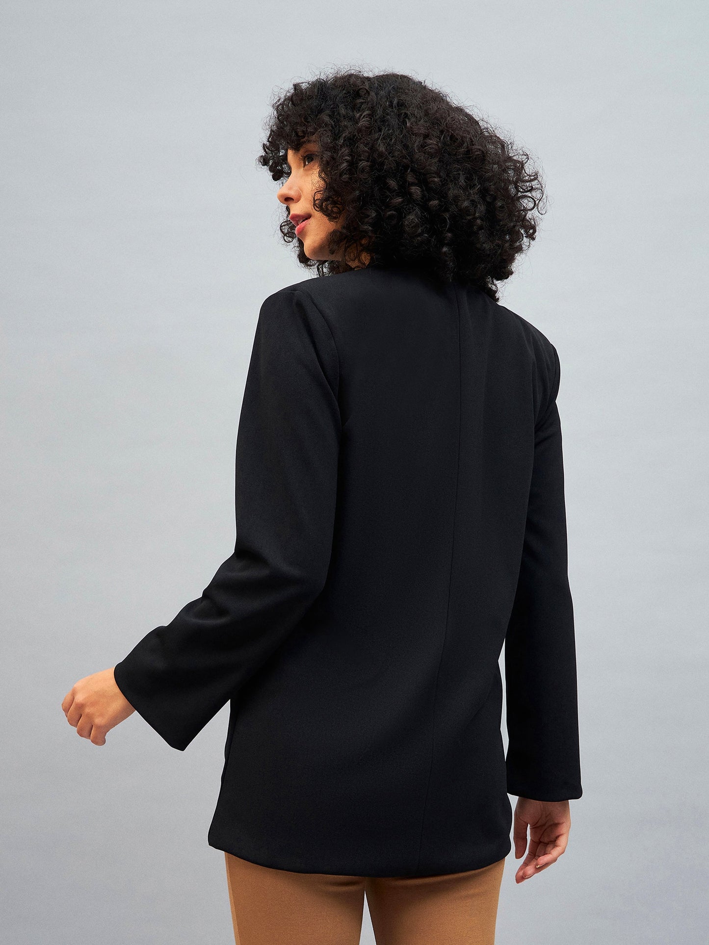 Black Notch Collar Blazer