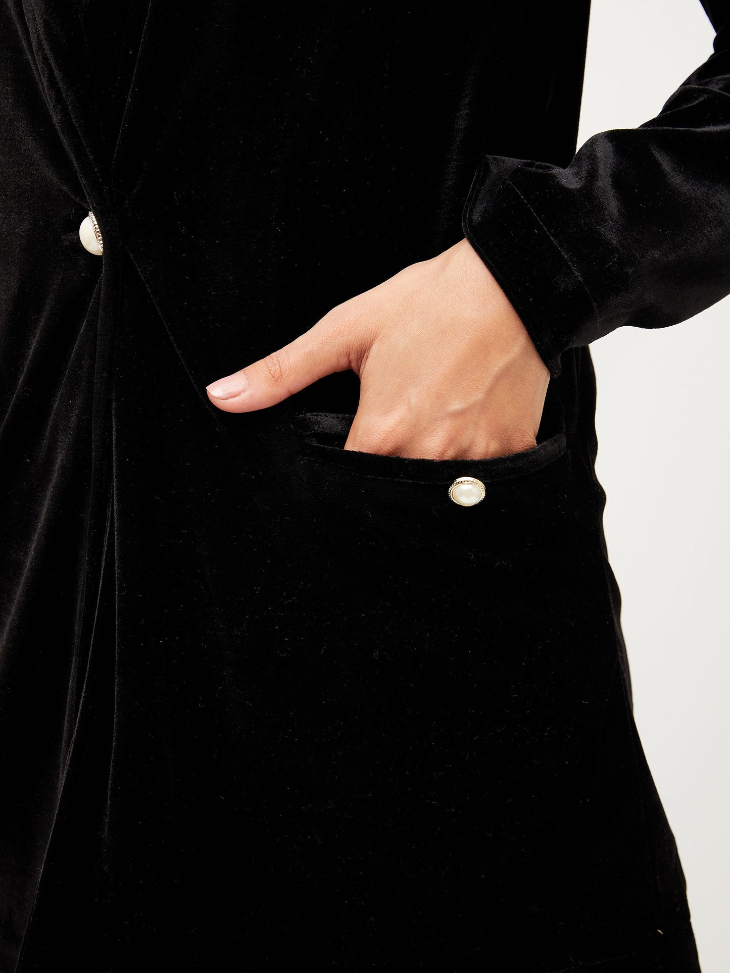Black Velvet Shawl Collar Blazer