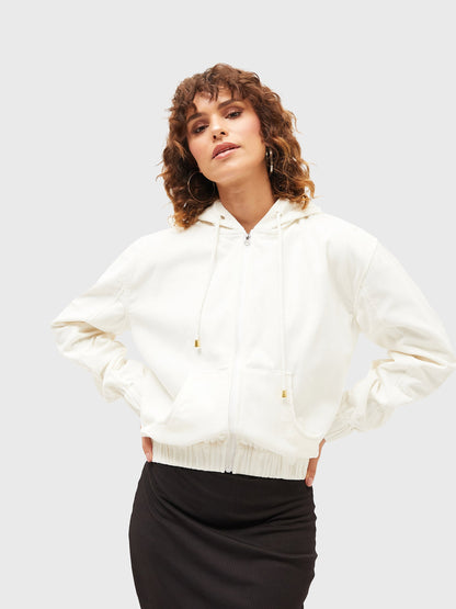 White Corduroy Varsity Jacket