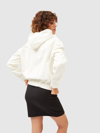 White Corduroy Varsity Jacket