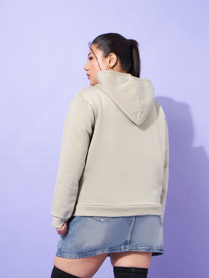 Grey BOSTON Printed Fleece Zipper Jacket -SASSAFRAS Curve