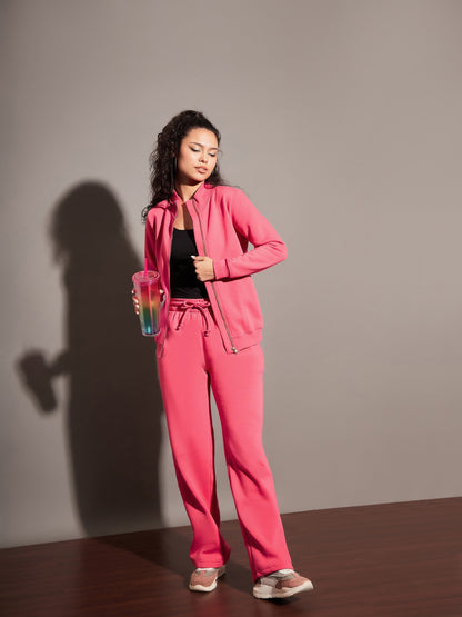 Pink Fleece Zipper Jacket