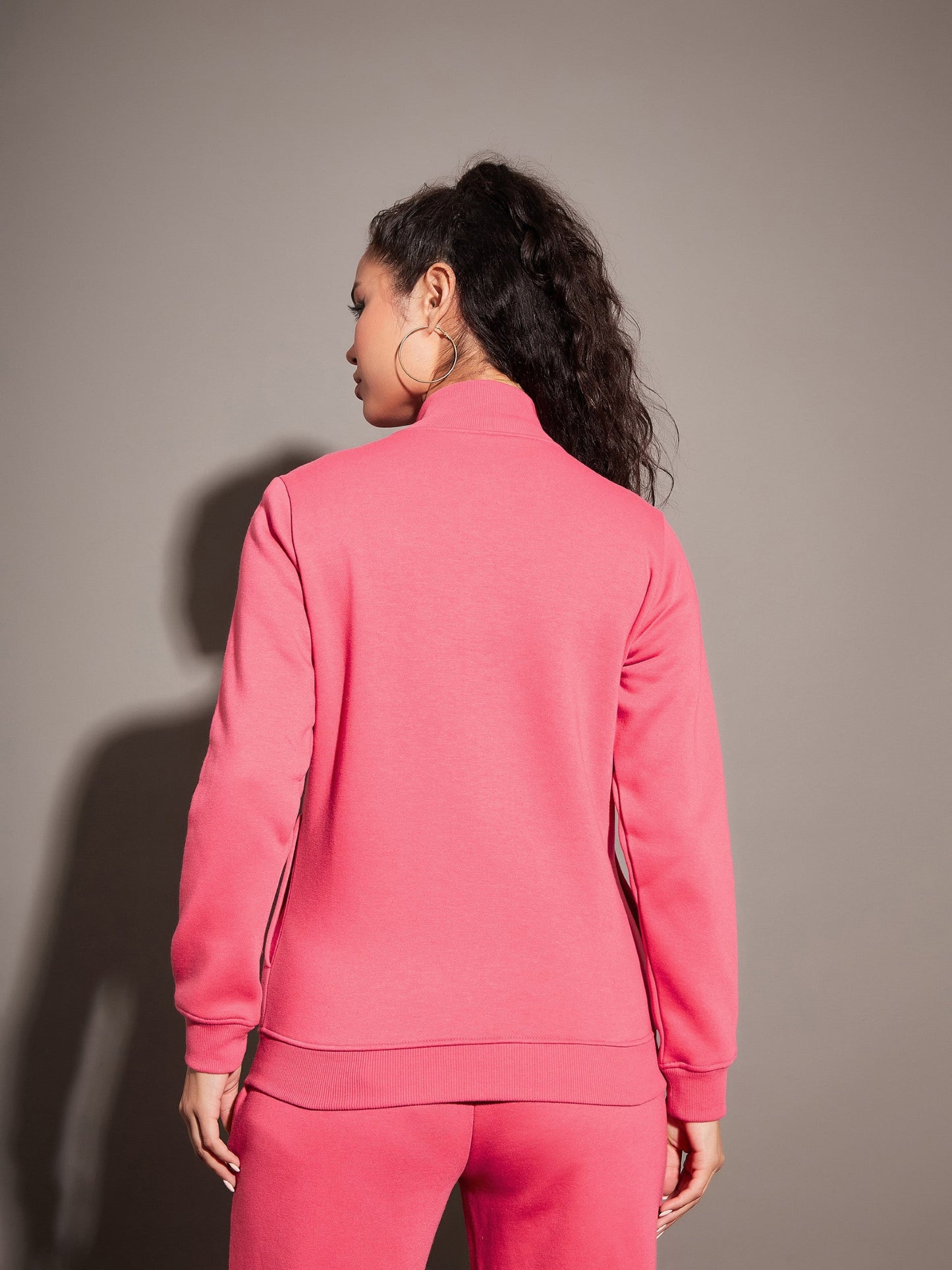 Pink Fleece Zipper Jacket