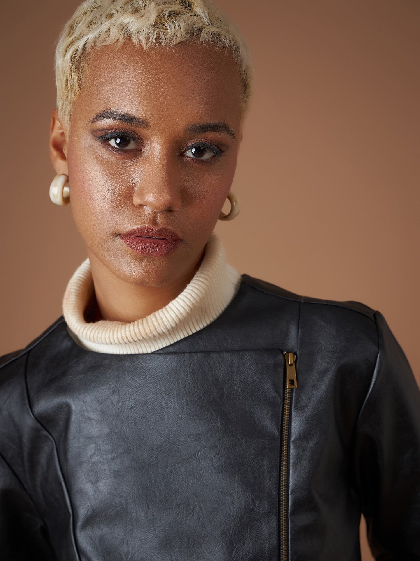 Black PU Biker Jacket