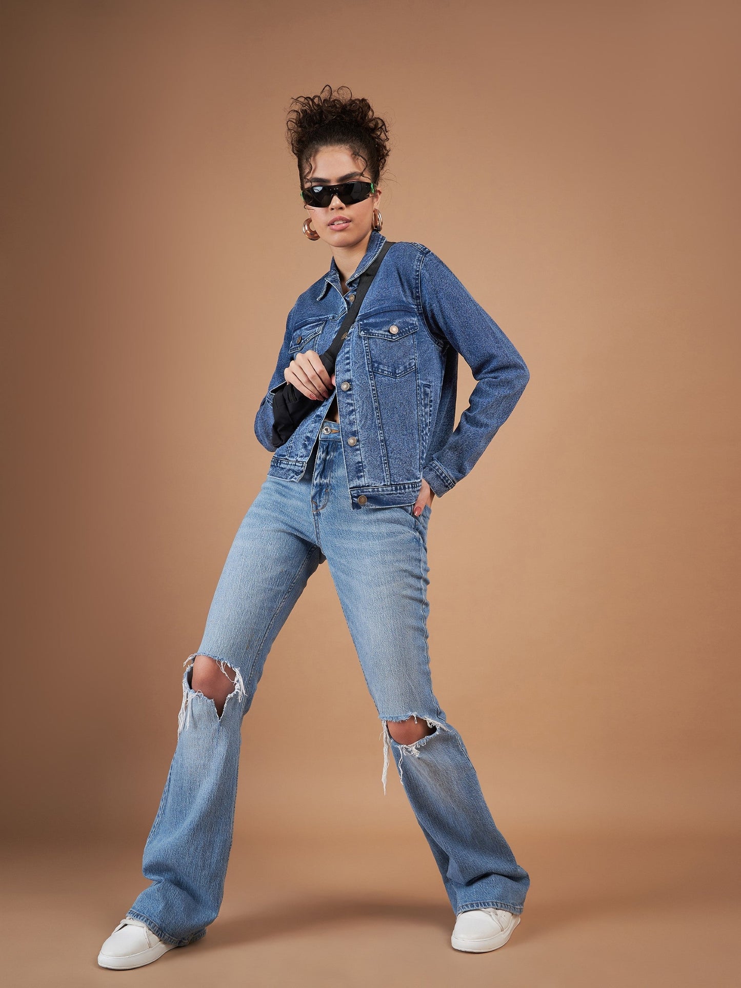 Navy Washed Denim Regular Jacket