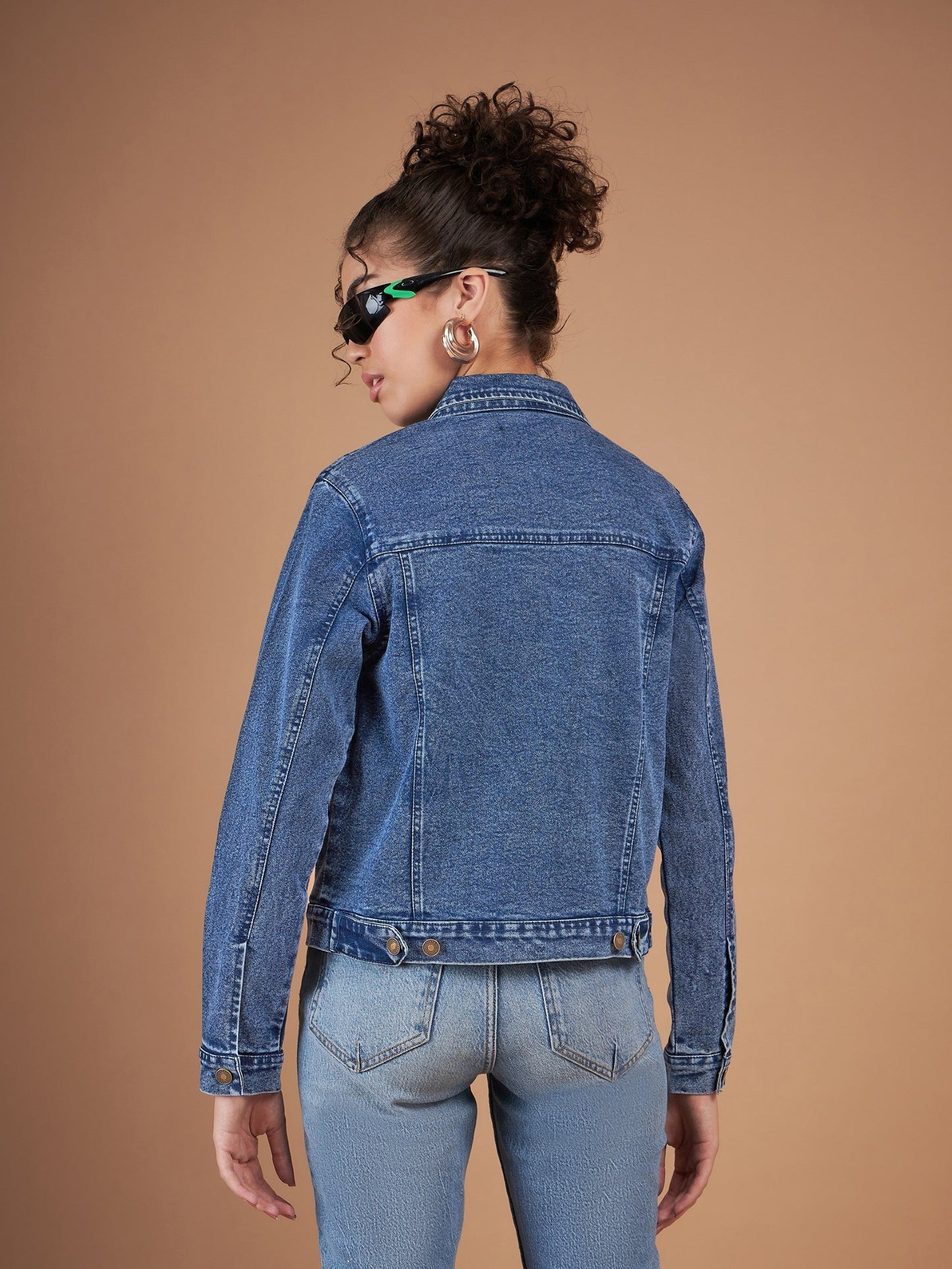 Navy Washed Denim Regular Jacket